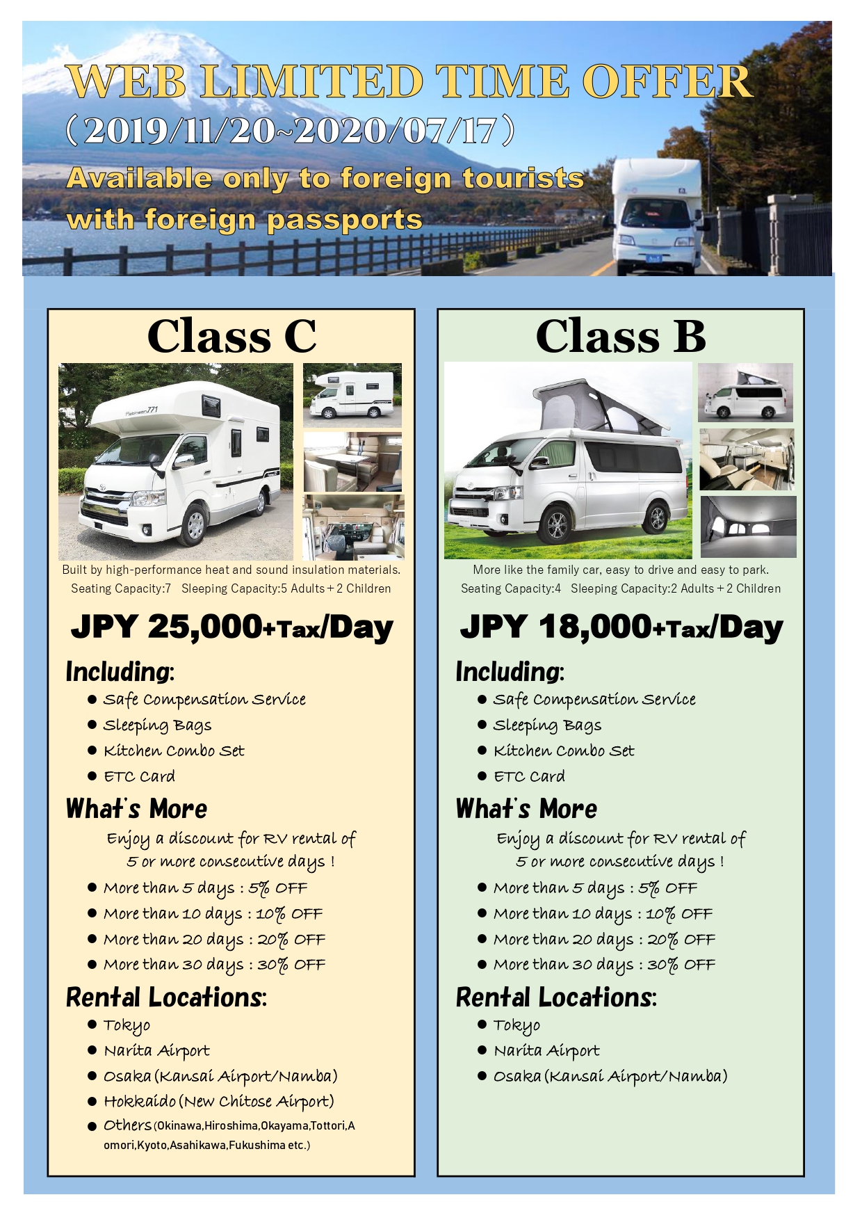 Japan Campers  RV • Motorhome • Campervan Rental - Japan Campers