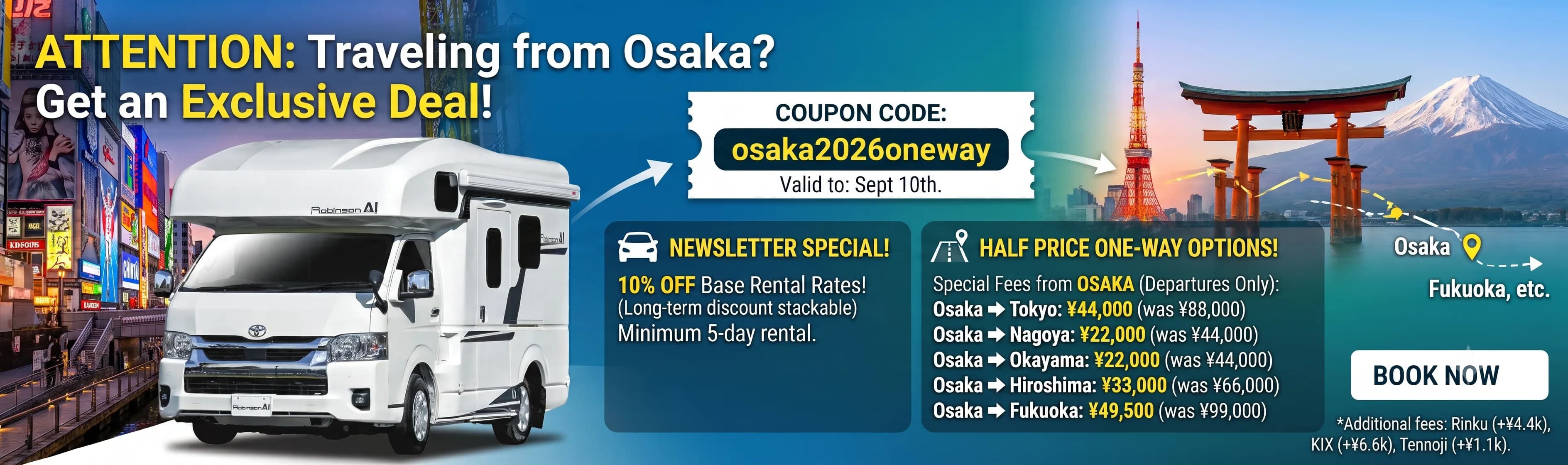 Osaka One Way Deal - Exclusive Offer