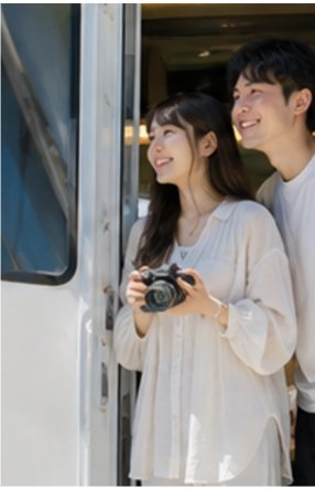 旅を楽しむ二人